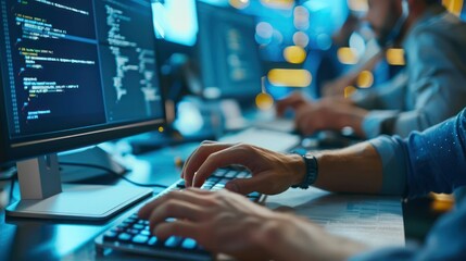 Close-up of hands troubleshooting computer problems during a tech consulting session.