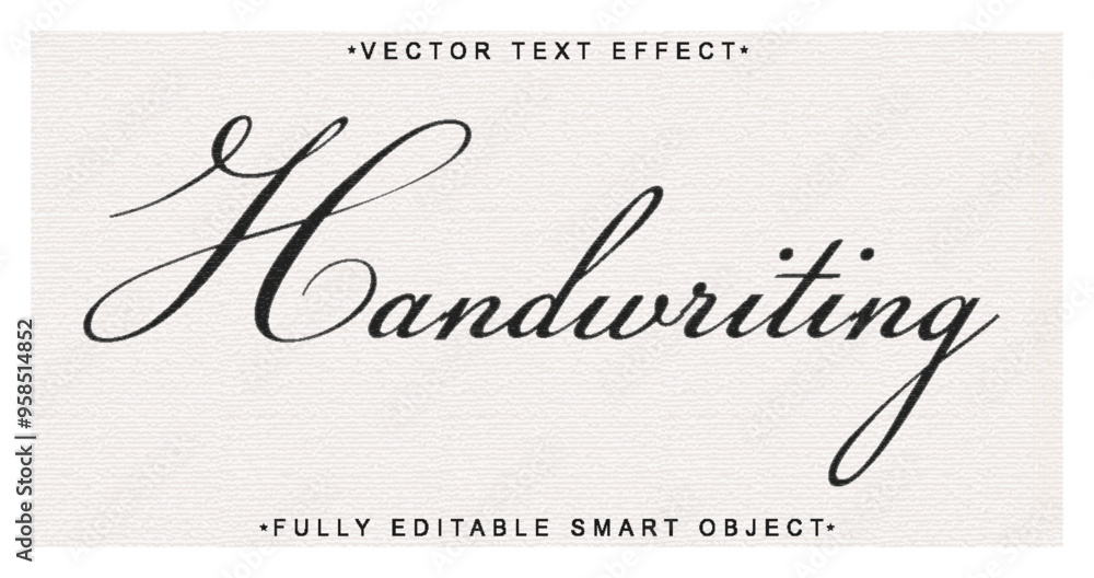 Poster handwriting vector fully editable smart object text effect