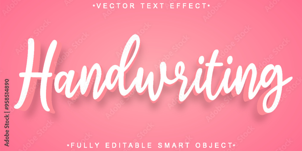 Poster handwriting vector fully editable smart object text effect