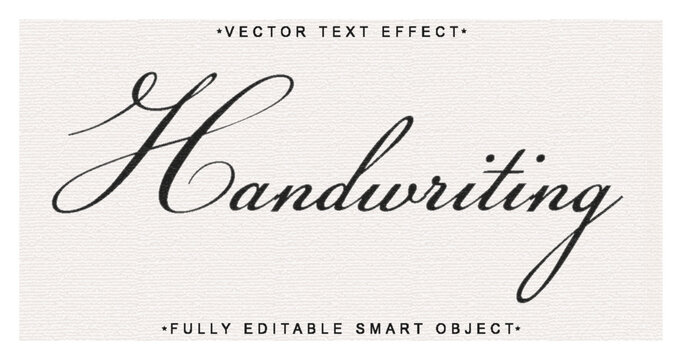 Handwriting Vector Fully Editable Smart Object Text Effect