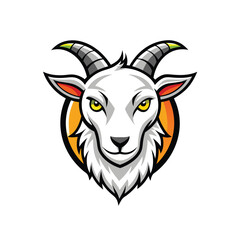 White Goat mascot logo icon vector design isolated