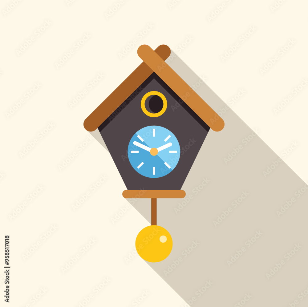 Aufkleber cuckoo clock measuring time with its hands and dial