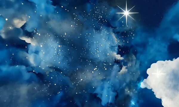 Night Sky Watercolor Painting