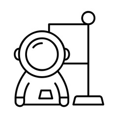 astronaut and flag