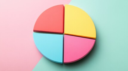 Fototapeta premium A pie chart showing effective expense tracking and its impact on achieving debt-free financial freedom.