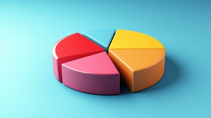 Fototapeta premium A pie chart showing effective expense tracking and its impact on achieving debt-free financial freedom.