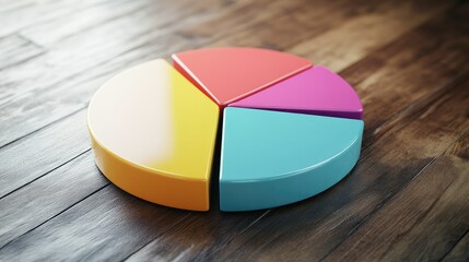 Fototapeta premium A pie chart showing the allocation of assets for wealth preservation and passive income, representing financial freedom.