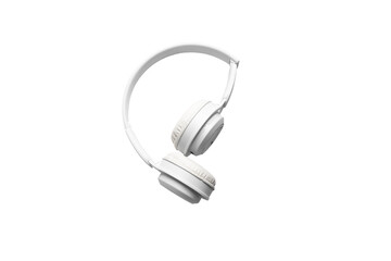 White wireless headphones isolated on white background, copy space