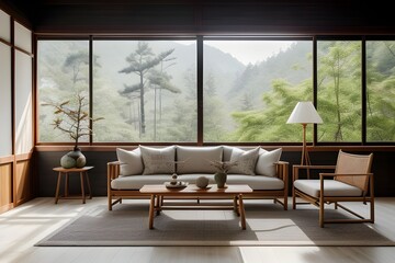 peaceful living room with a minimalist approach