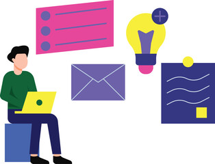 Boy working on creative design ideas.