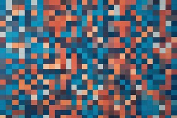 Fototapeta premium Vibrant Geometric Pixel Mosaic Art Featuring Rich Gradients and Patterns