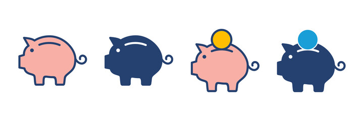 Piggy bank icon vector. piggy money icon