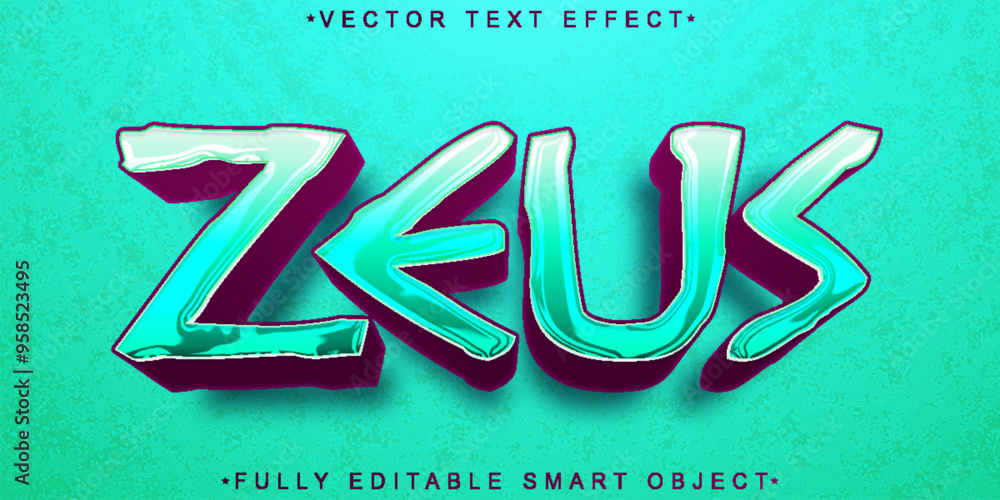 Poster historic myth zeus vector fully editable smart object text effect
