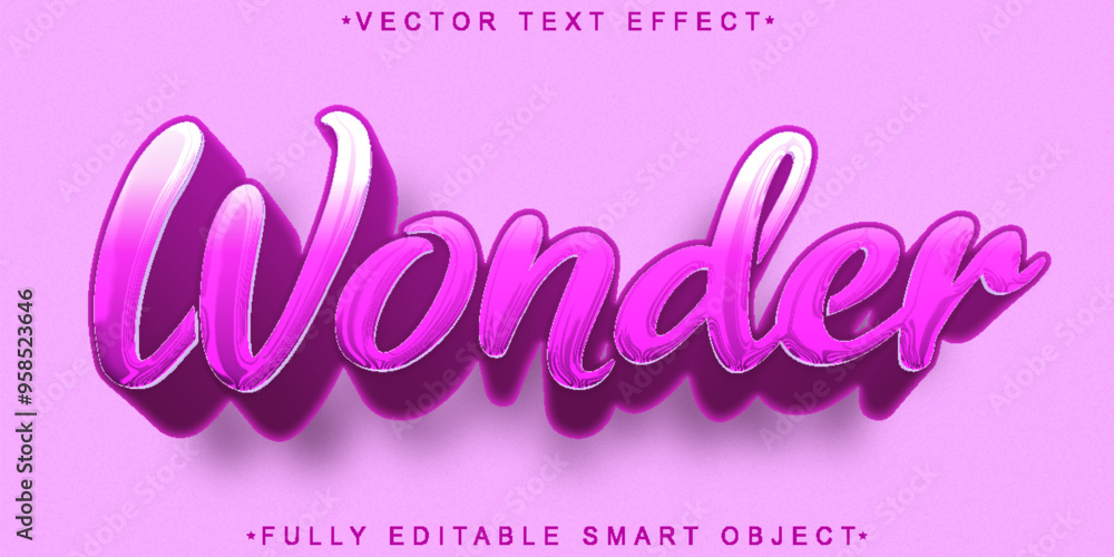 Poster Wonder Pink  Vector Fully Editable Smart Object Text Effect
