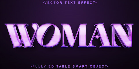 Purple Elegant Women Vector Fully Editable Smart Object Text Effect