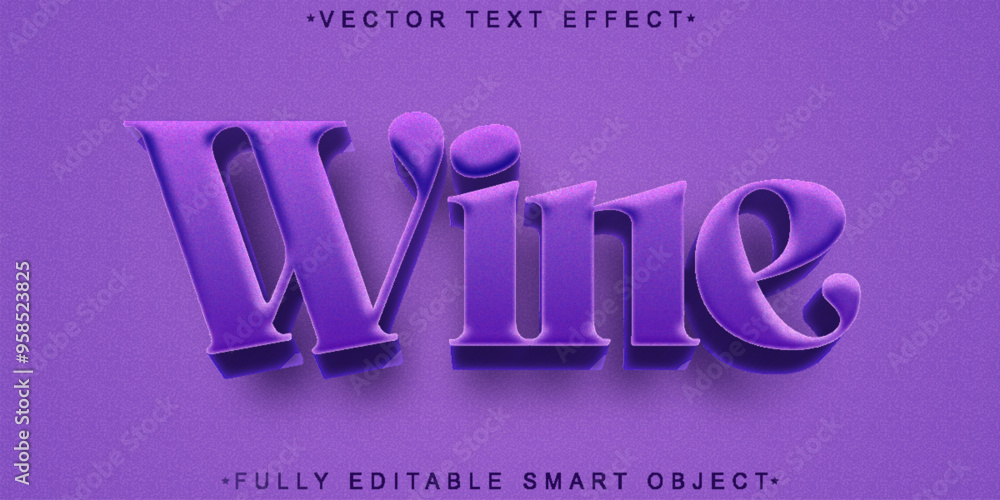 Poster wine vector fully editable smart object text effect