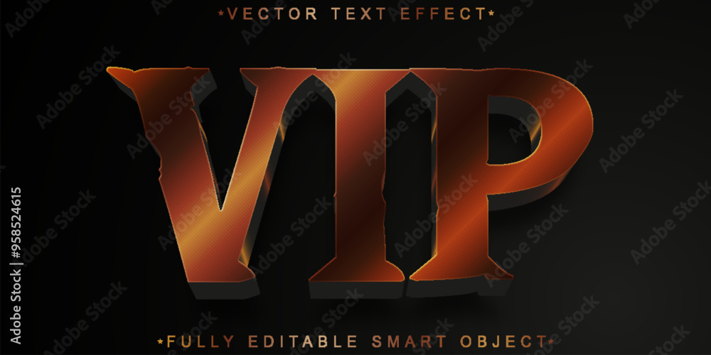Poster luxury vip vector fully editable smart object text effect