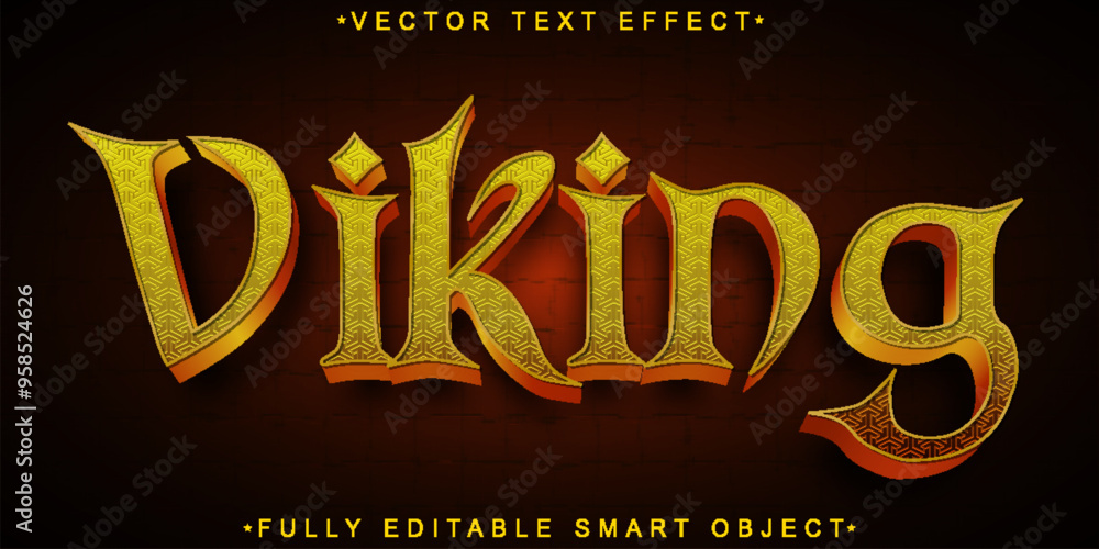 Poster red viking vector fully editable smart object text effect