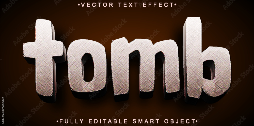 Poster tomb vector fully editable smart object text effect