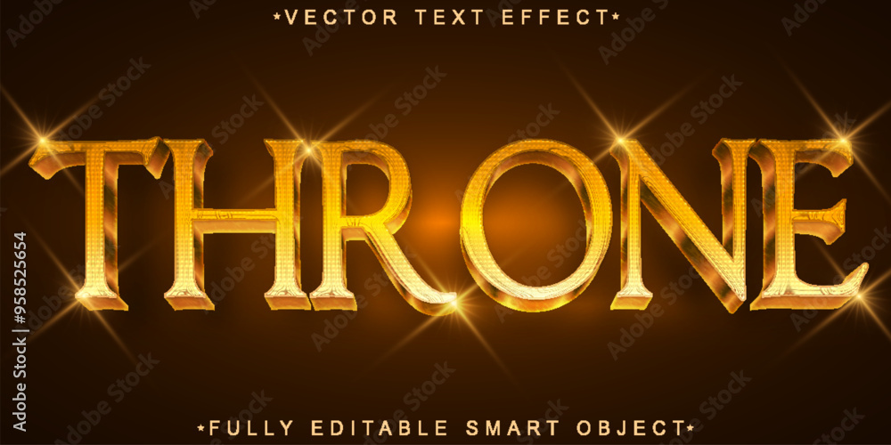Poster throne vector fully editable smart object text effect