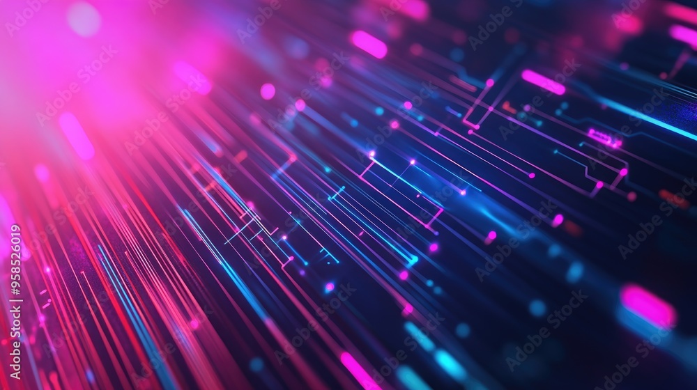 Poster a sleek, modern digital background with abstract lines and patterns, ideal for showcasing ai, neural