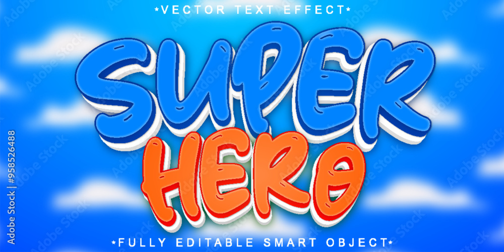 Poster Super Hero Vector Fully Editable Smart Object Text Effect