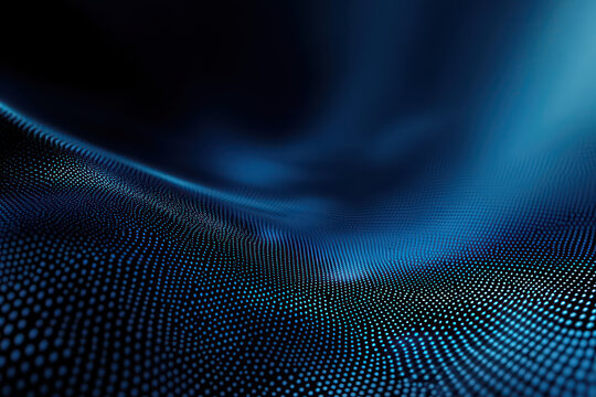 Abstract wavy particles technology background with blue color