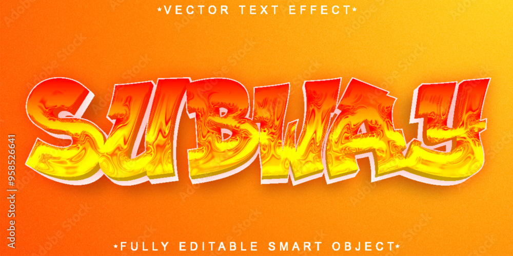 Aufkleber colorful graffiti subway vector fully editable smart object text effect