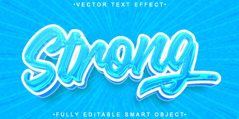 Blue Strong Vector Fully Editable Smart Object Text Effect