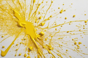 Vibrant Yellow Paint Splatter Artistic Canvas Background
