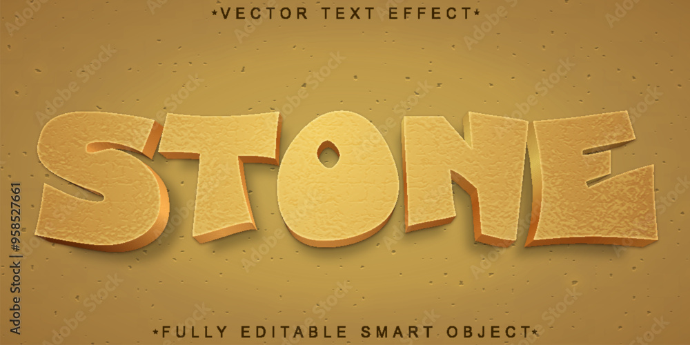 Poster stone vector fully editable smart object text effect