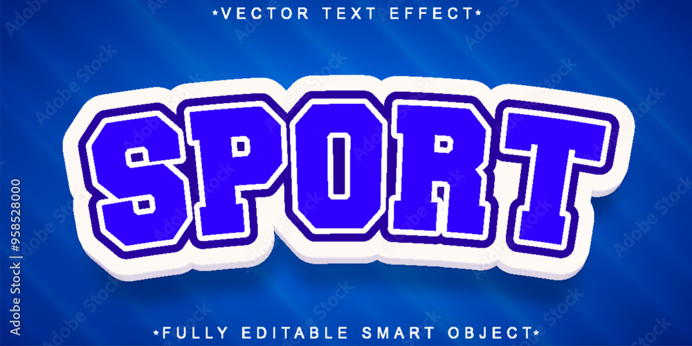 Poster sport vector fully editable smart object text effect