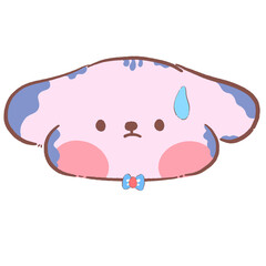 Cartoon puppy face making cute faces