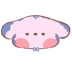 Cartoon puppy face making cute faces