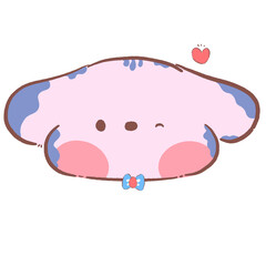 Cartoon puppy face making cute faces