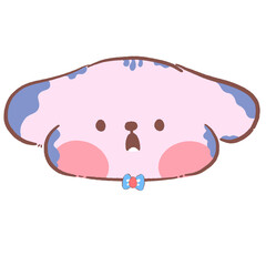 Cartoon puppy face making cute faces