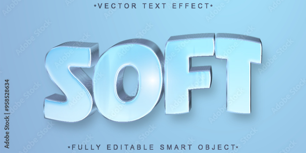 Poster cartoon soft vector fully editable smart object text effect