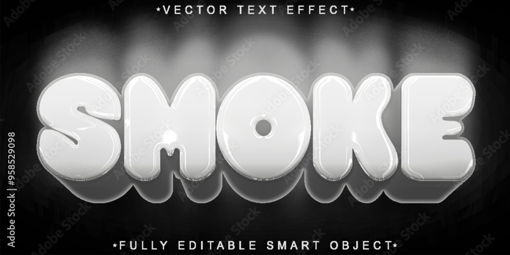 Aufkleber gray smoke vector fully editable smart object text effect