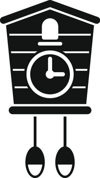 recommend clip art: Simple vector icon of a traditional cuckoo clock with hanging weights