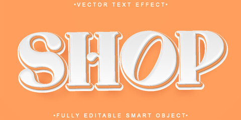 Cartoon Shop Vector Fully Editable Smart Object Text Effect