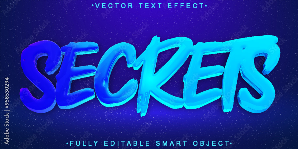 Poster secret vector fully editable smart object text effect