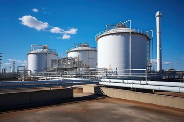 Obraz premium Hydrogen power plant architecture refinery factory.