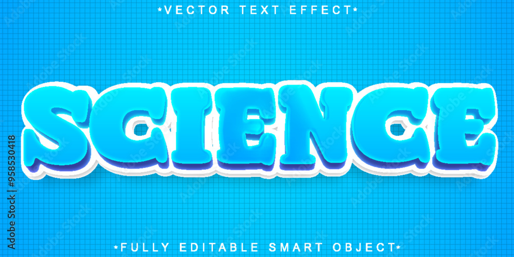 Poster blue science vector fully editable smart object text effect