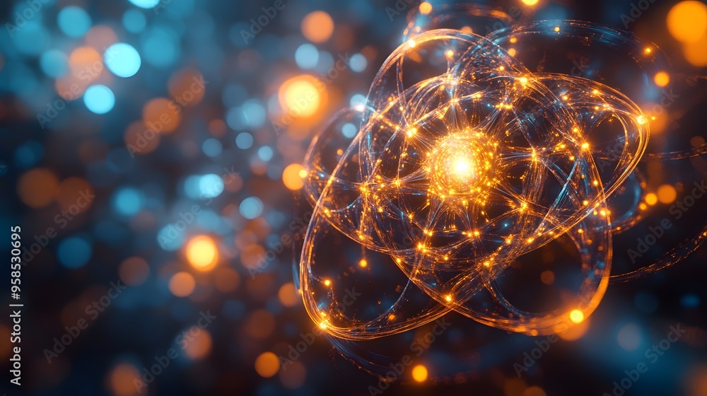 Aufkleber 53. creative sci-fi rendering of a mineral molecule with intricate, glowing atomic patterns