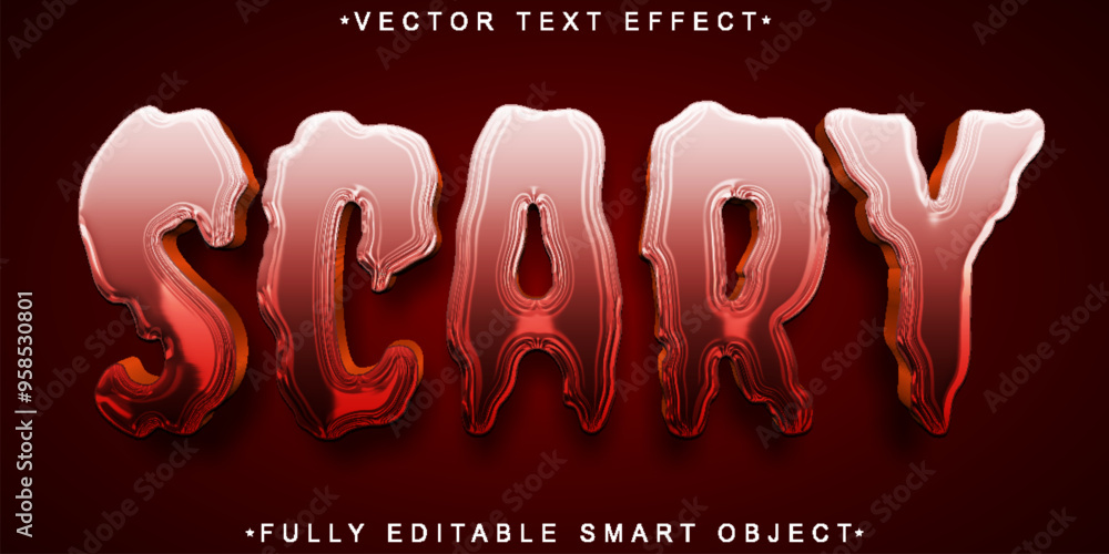 Poster Scary Vector Fully Editable Smart Object Text Effect