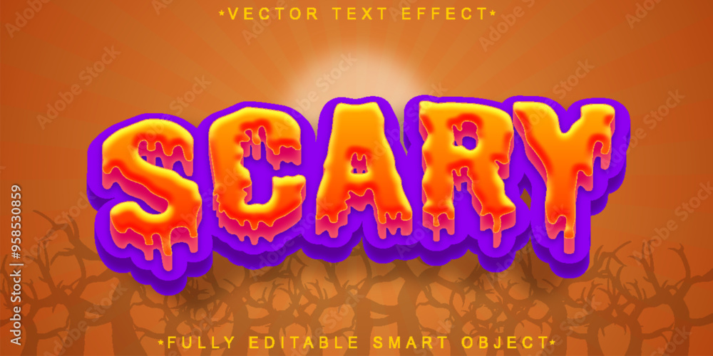 Poster Scary Vector Fully Editable Smart Object Text Effect