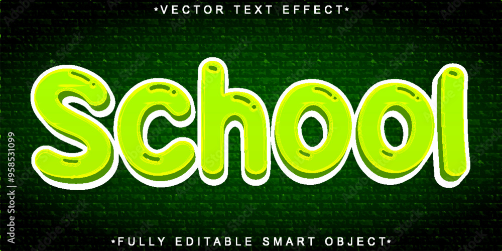 Aufkleber collage school vector fully editable smart object text effect