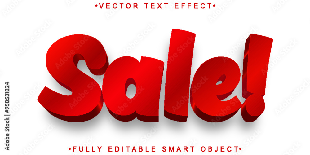 Poster red sale vector fully editable smart object text effect