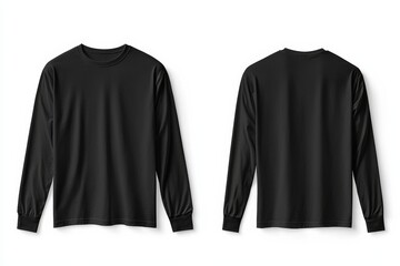 Black long sleeve tshirt mockup isolated created with Generative AI