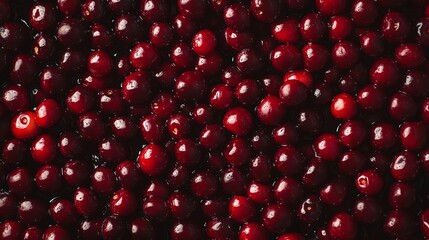 Close-up of a Cluster of Shiny Red Cherries
